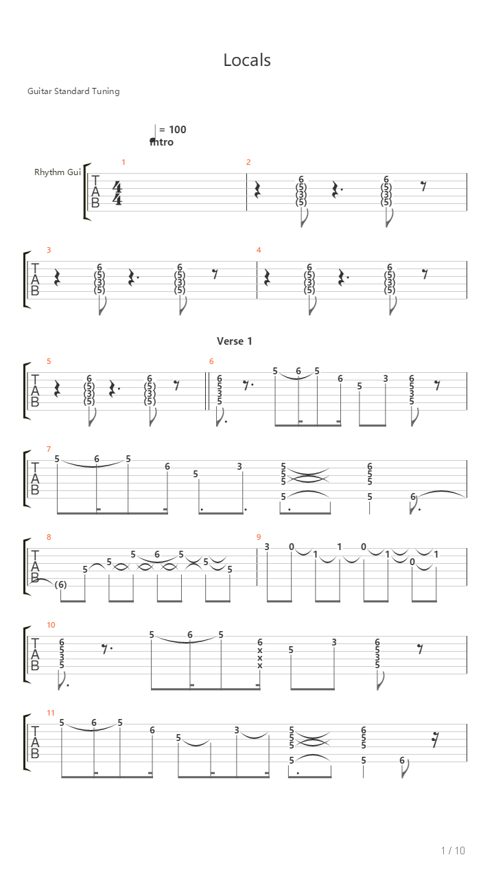 Locals吉他谱