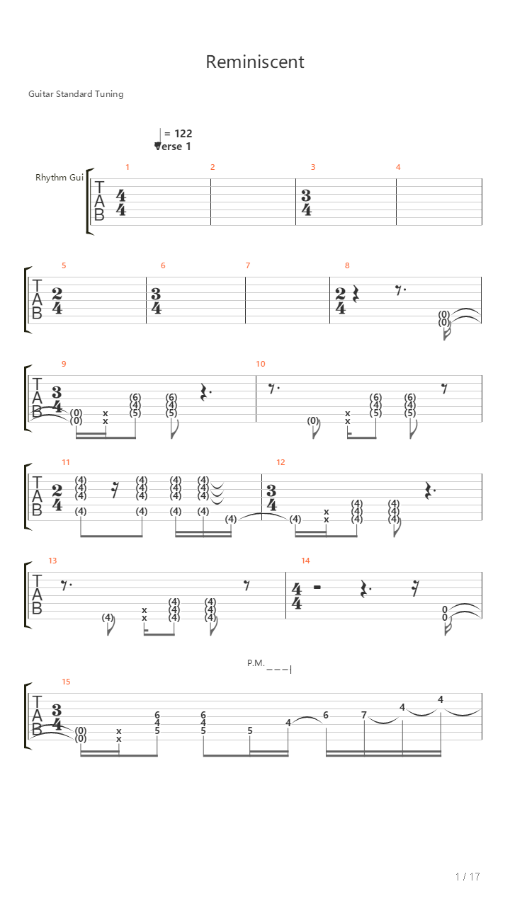 Reminiscent吉他谱