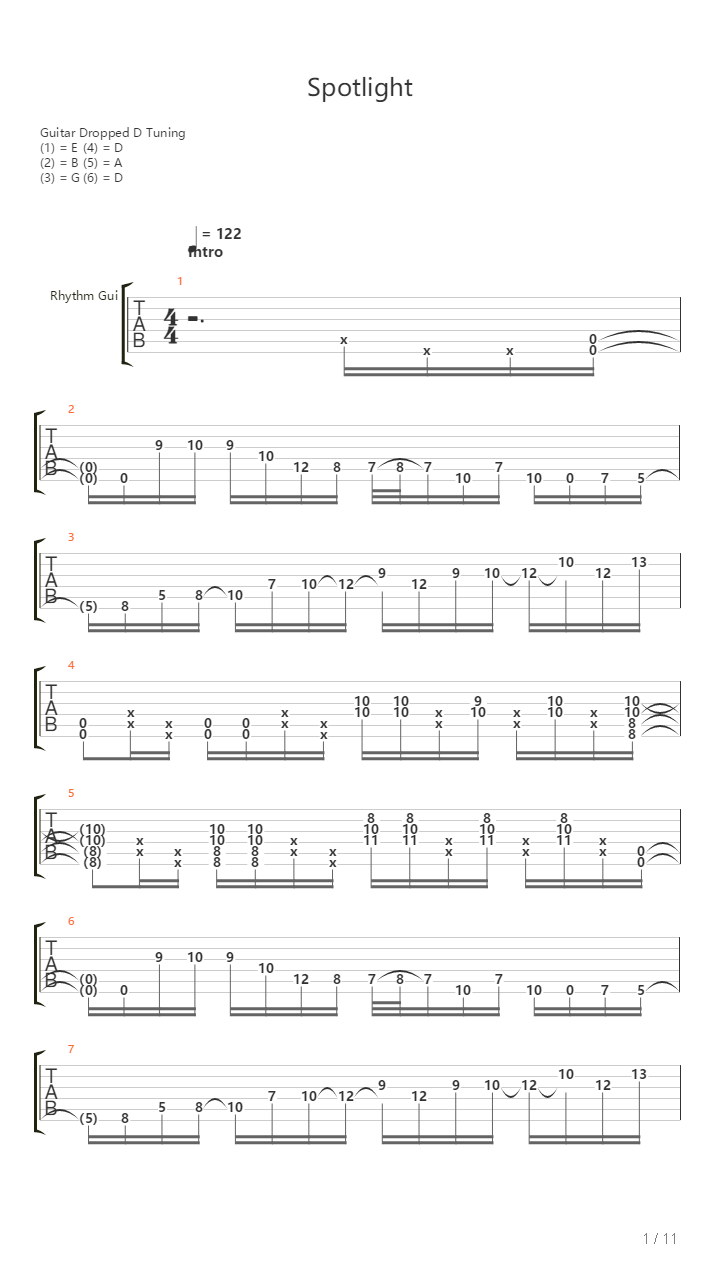 Spotlight吉他谱
