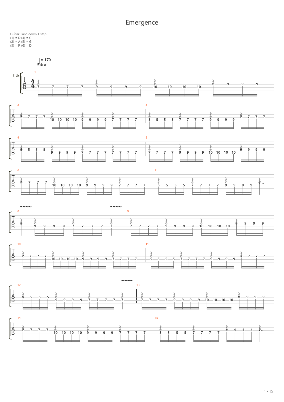 Emergence吉他谱