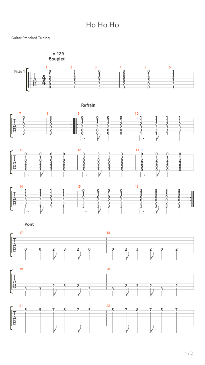 Ho Ho Ho吉他谱