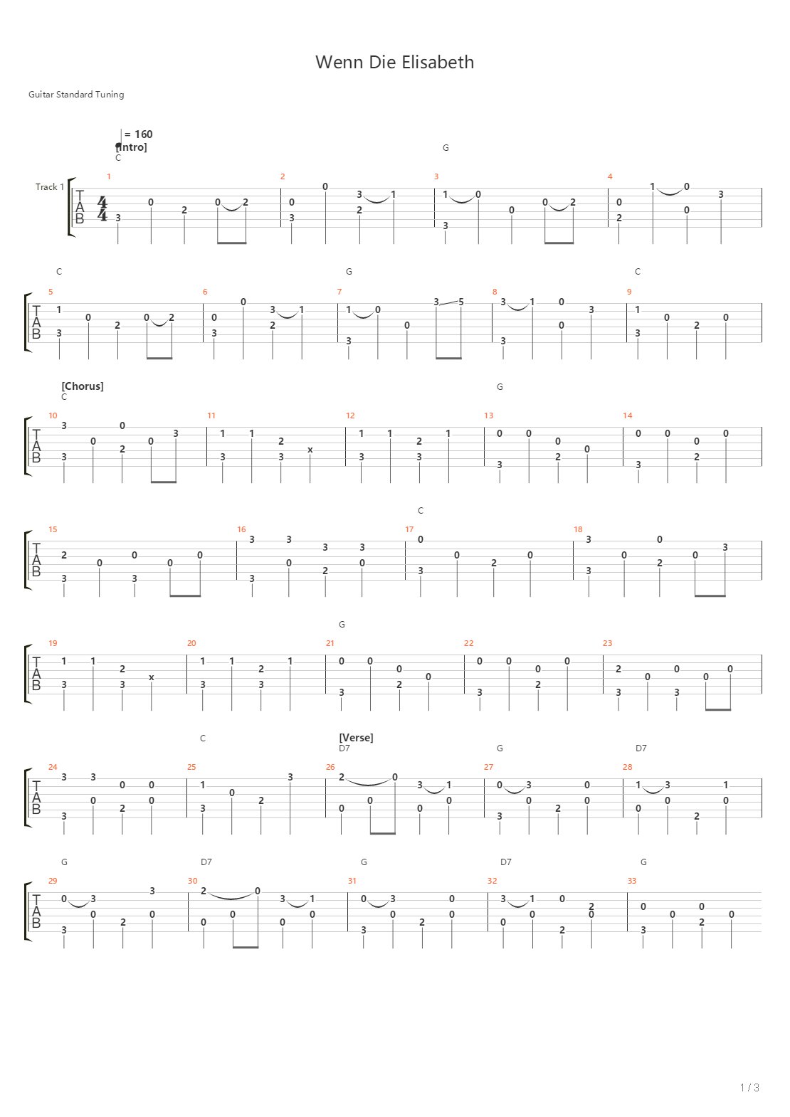 Wenn Die Elisabeth吉他谱