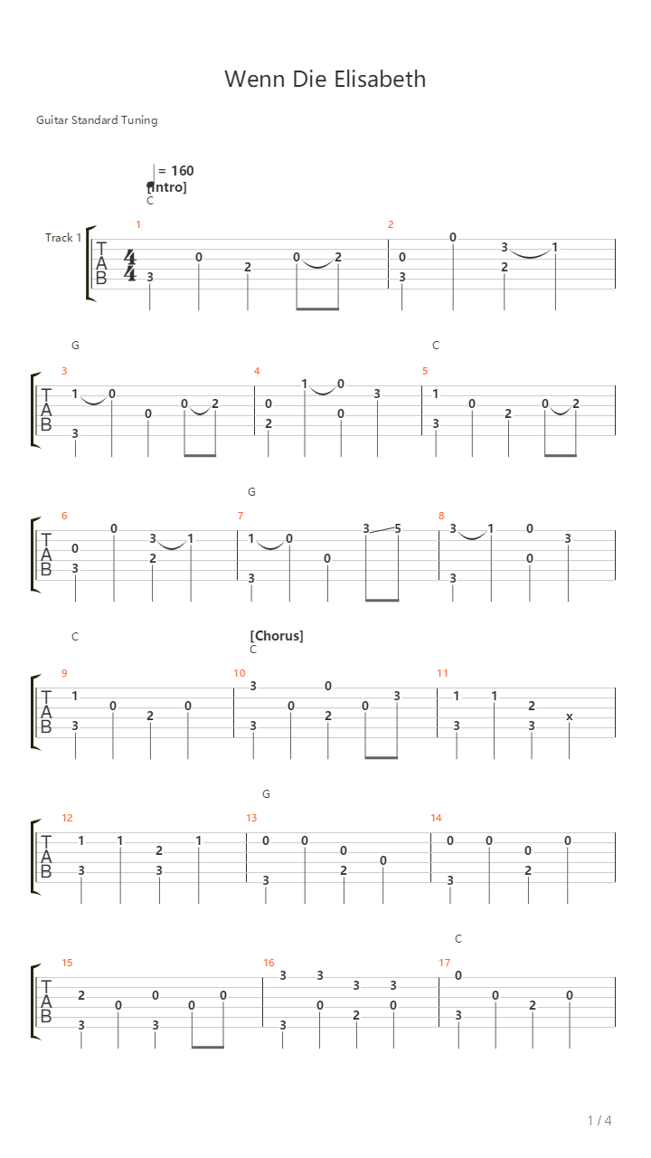 Wenn Die Elisabeth吉他谱