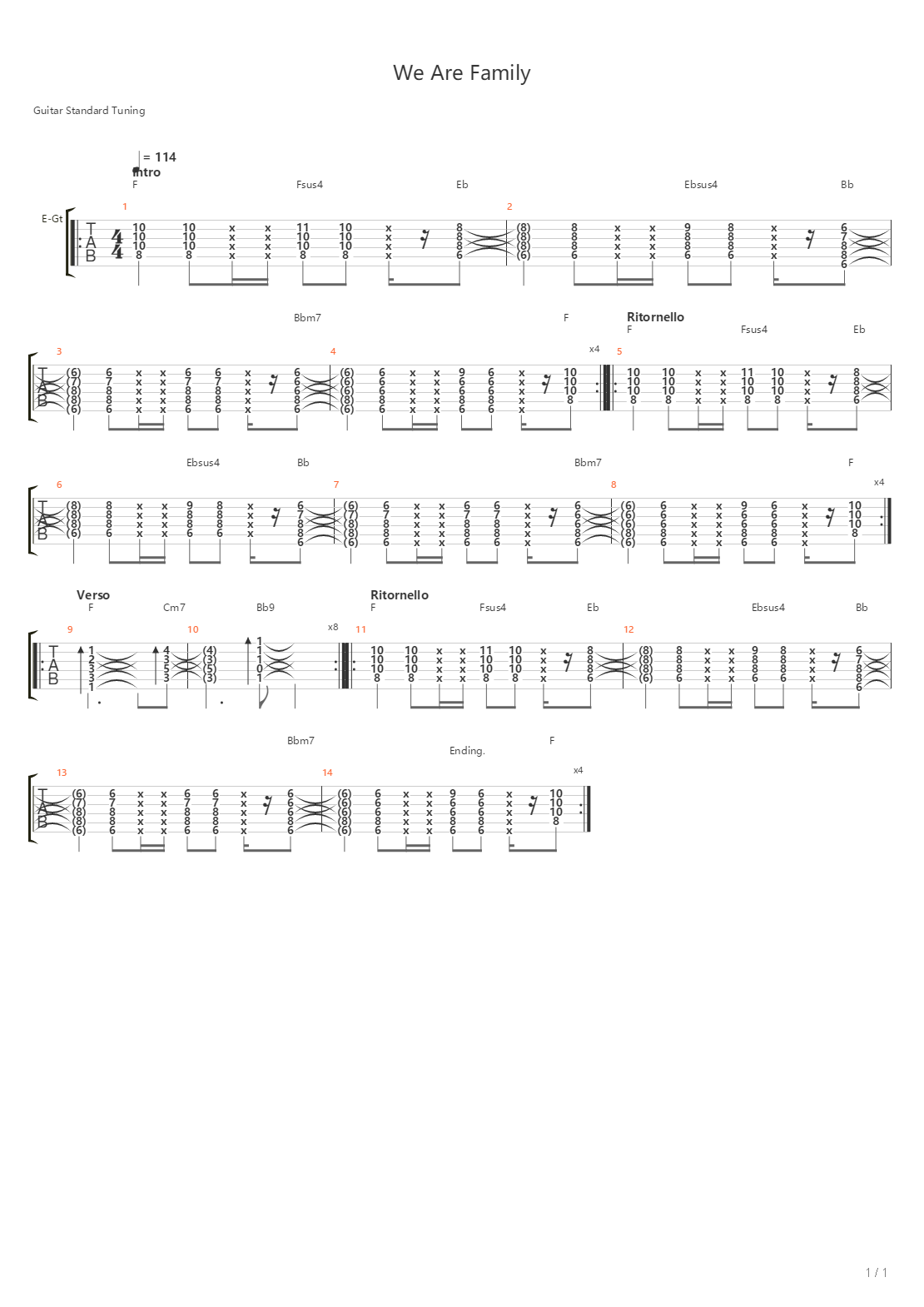 We Are Family吉他谱