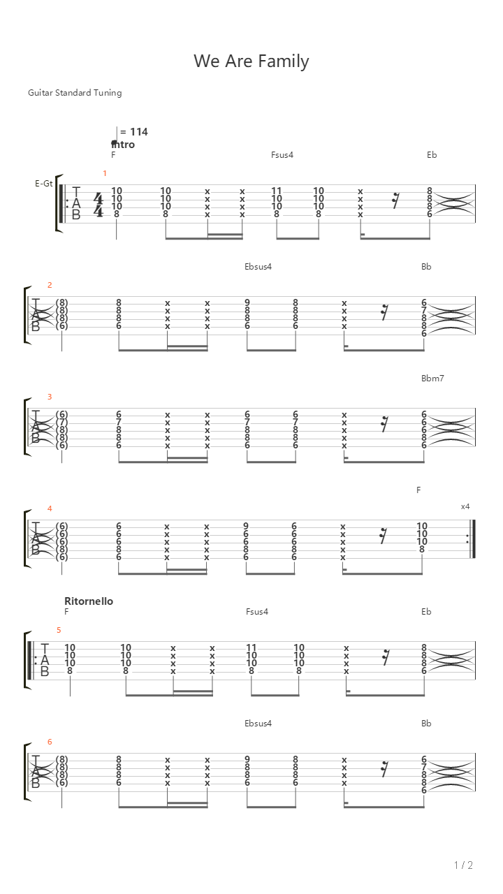 We Are Family吉他谱