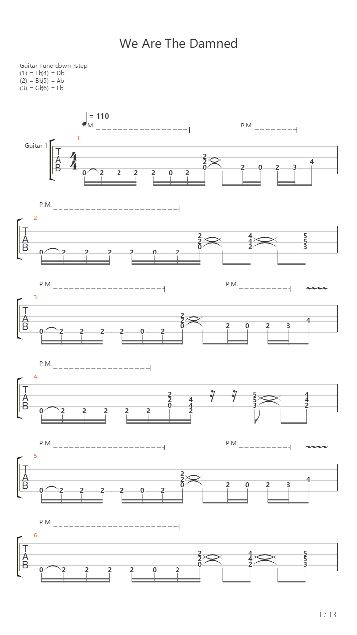 We Are The Damned吉他谱