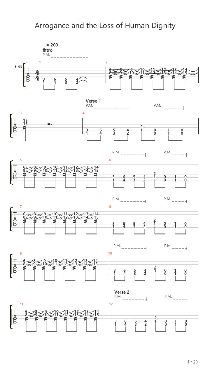Arrogance And The Loss Of Human Dignity吉他谱
