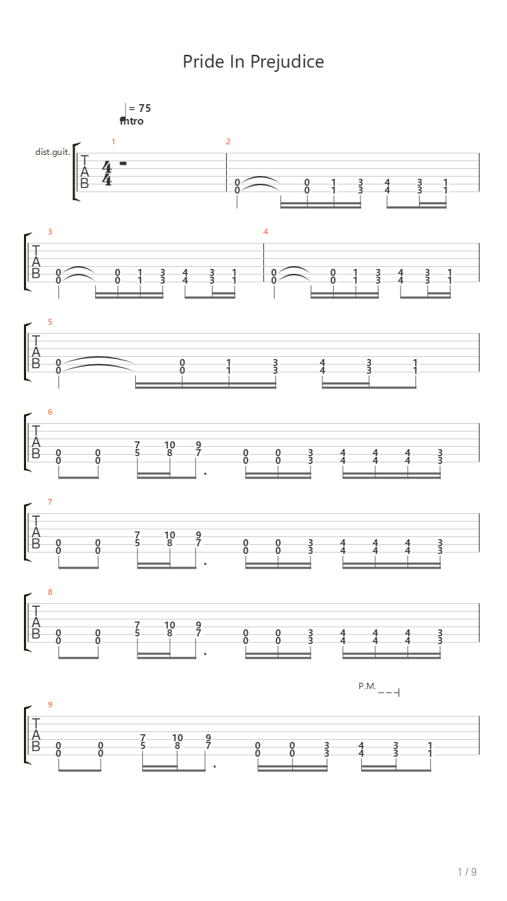 Pride In Prejudice吉他谱
