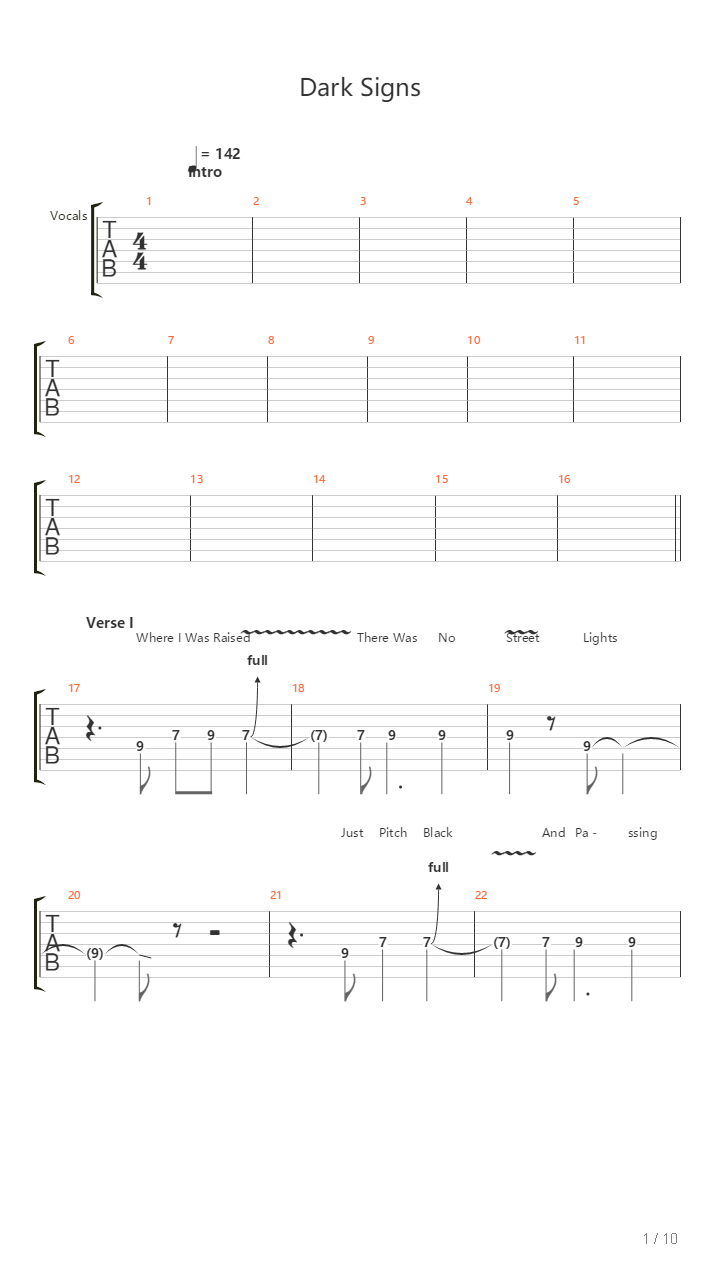 Dark Signs吉他谱