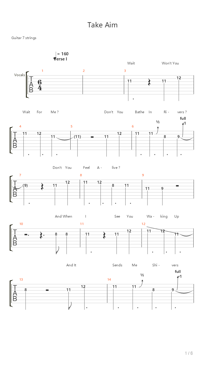 Take Aim吉他谱