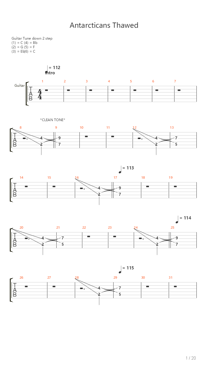 Antarcticans Thawed吉他谱