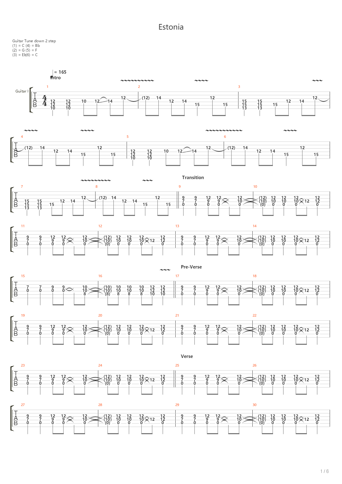 Estonia吉他谱