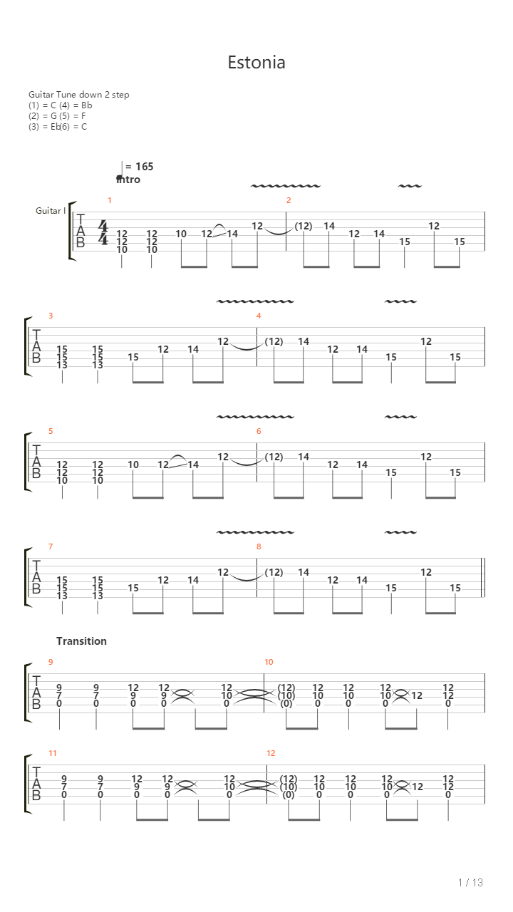 Estonia吉他谱