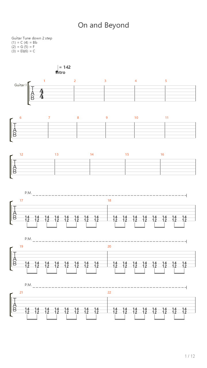On And Beyond吉他谱