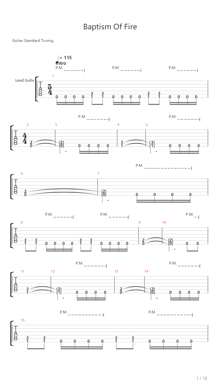 Baptism Of Fire吉他谱