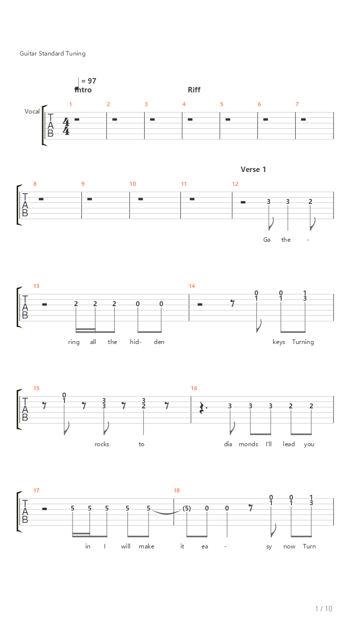 Lumerian吉他谱