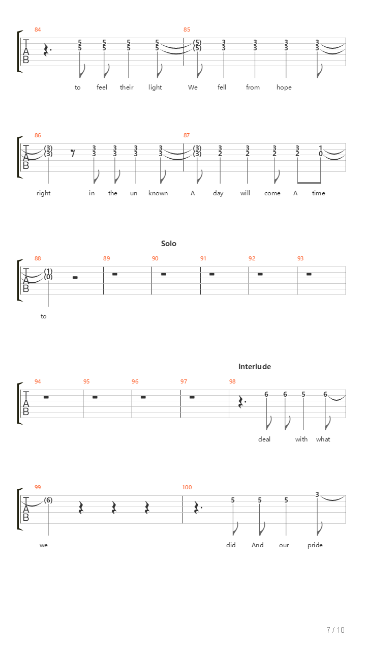 Lumerian吉他谱