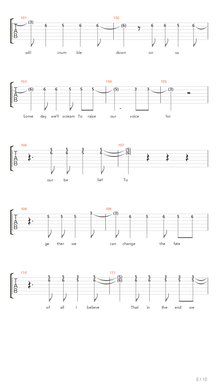 Lumerian吉他谱