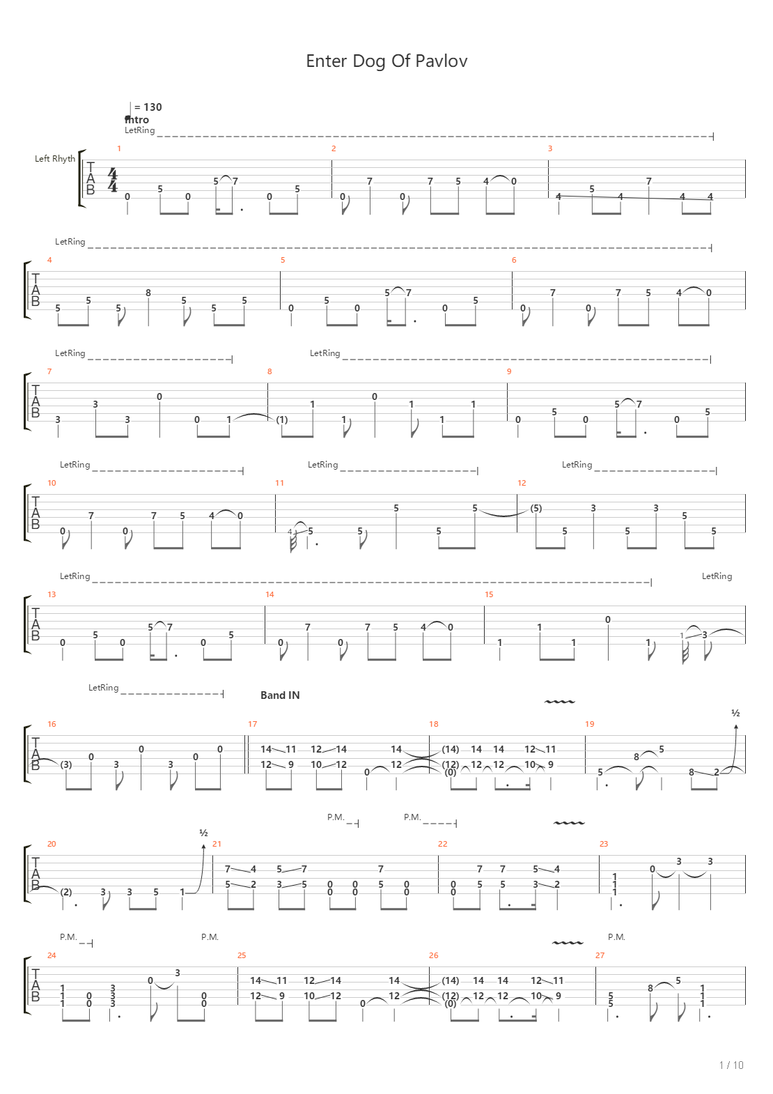 Enter Dog Of Pavlov吉他谱