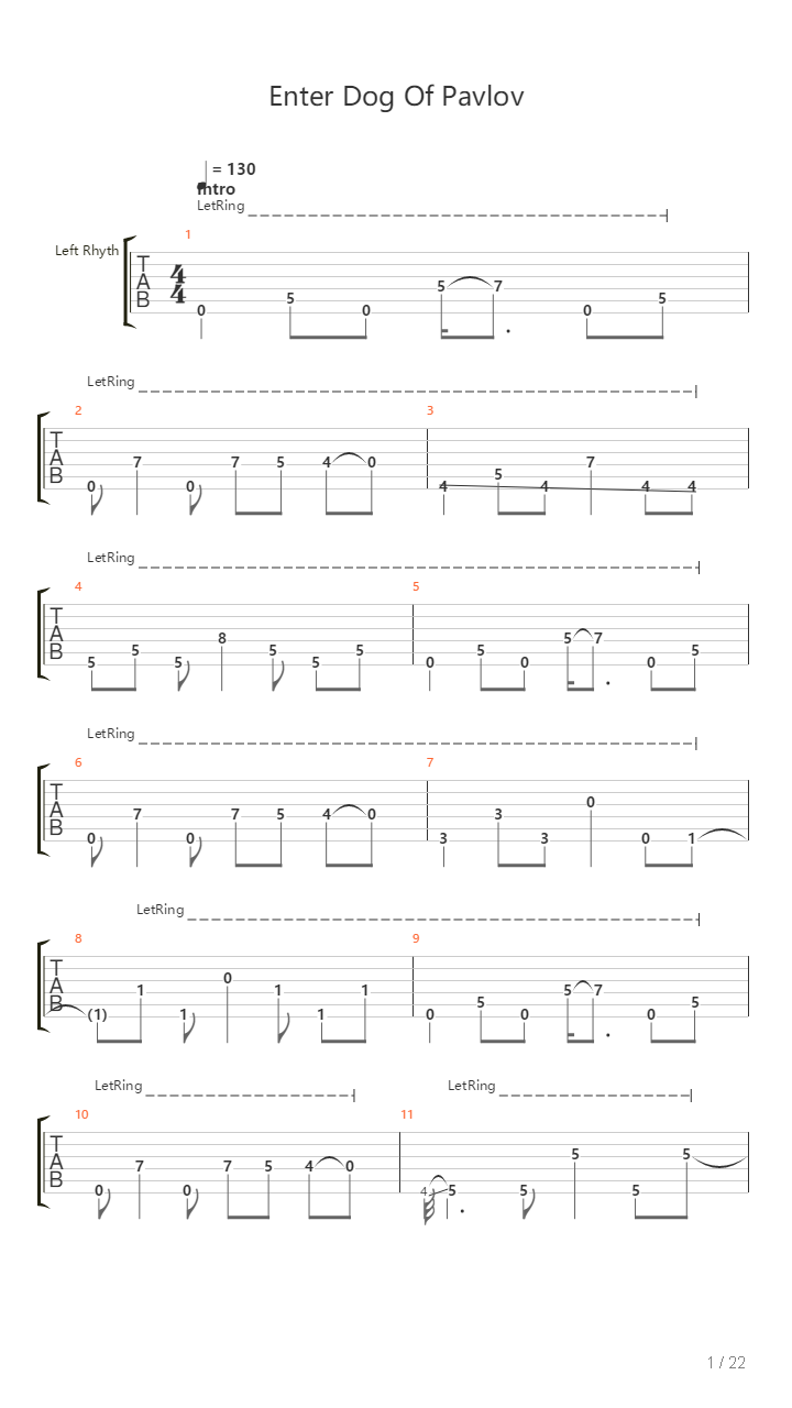 Enter Dog Of Pavlov吉他谱