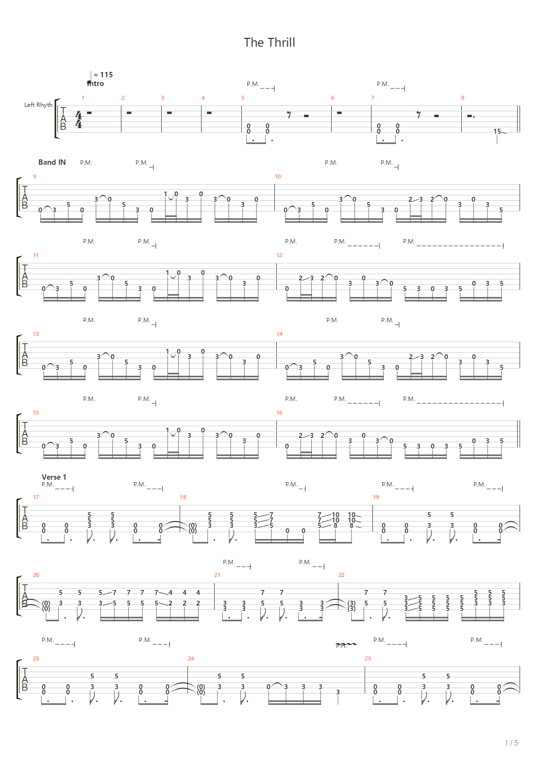 The Thrill吉他谱