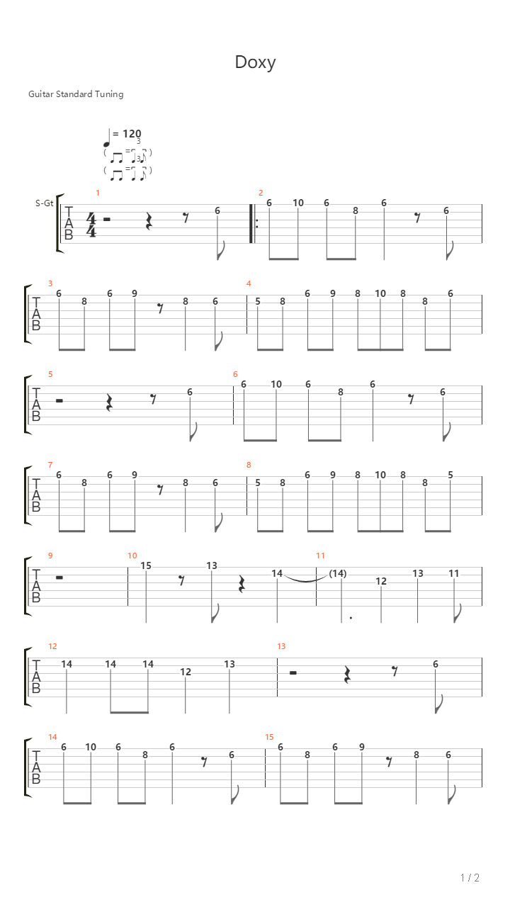 Doxy吉他谱