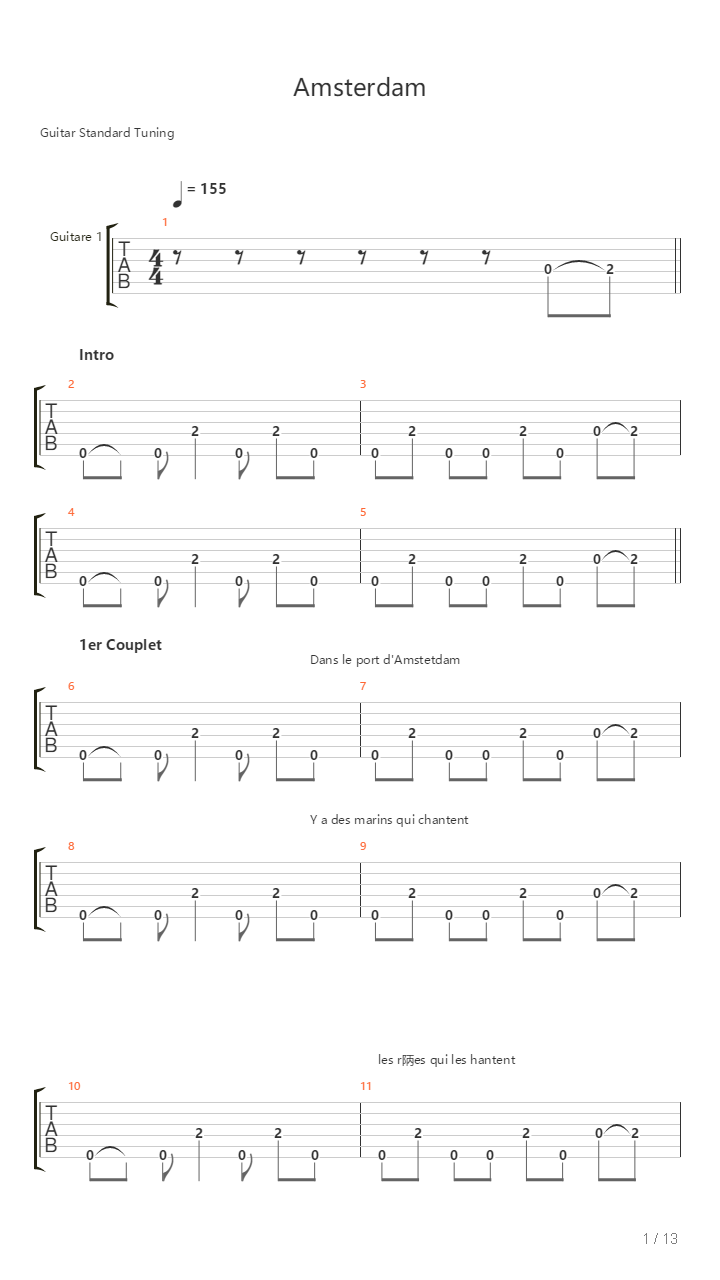 Amsterdam吉他谱