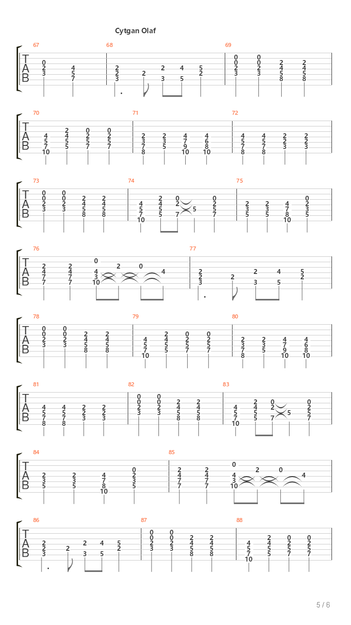 Pan Ddaw Yfory吉他谱