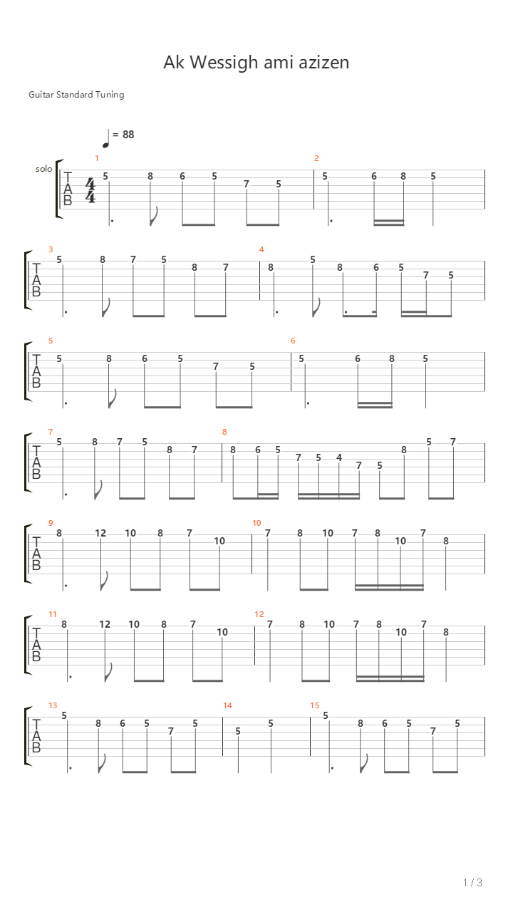Akwessighe Ami A3Zizen吉他谱