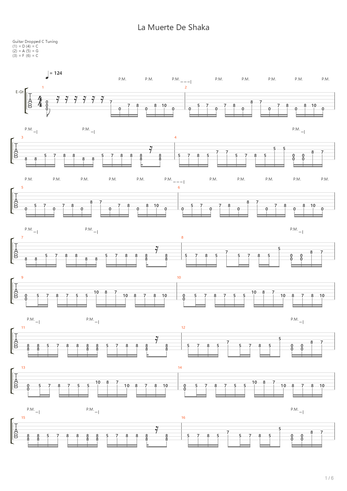 La Muerte De Shaka吉他谱