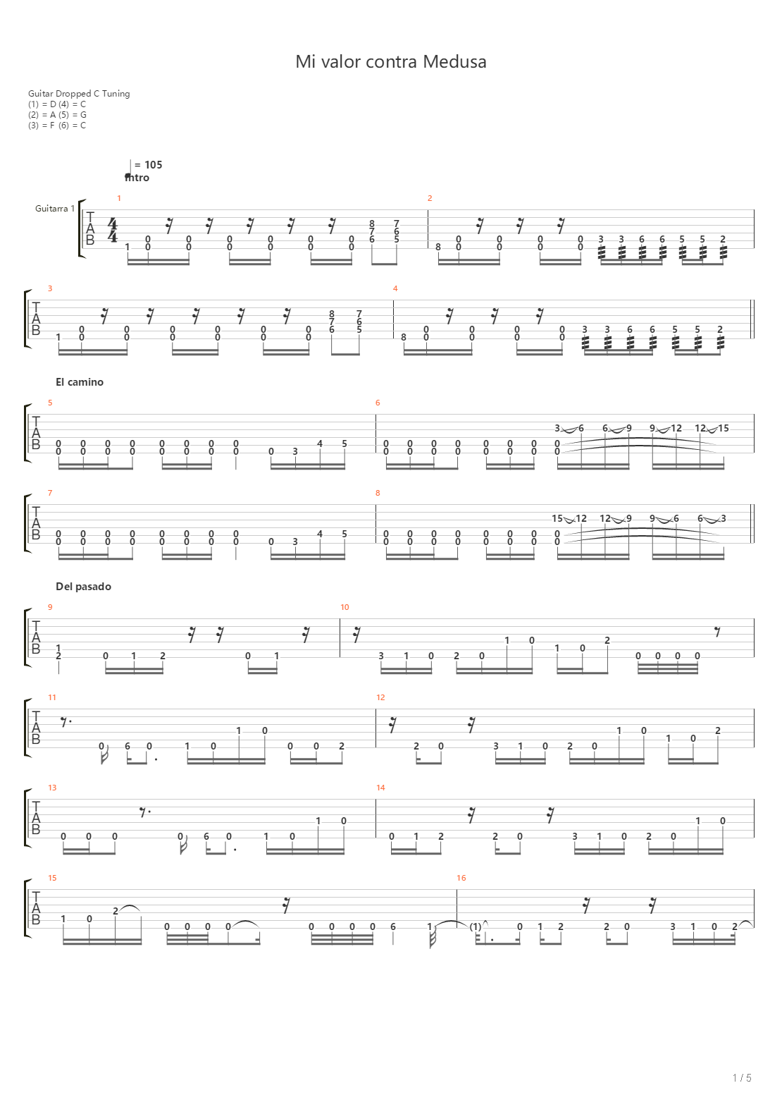 Mi Valor Contra Medusa吉他谱