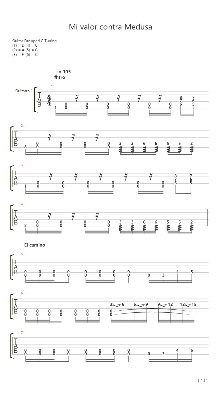 Mi Valor Contra Medusa吉他谱