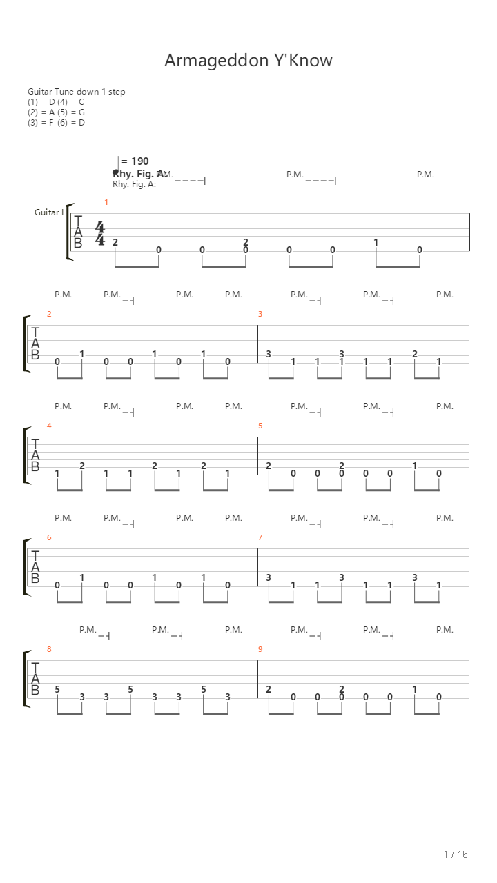 Armageddon Yknow吉他谱