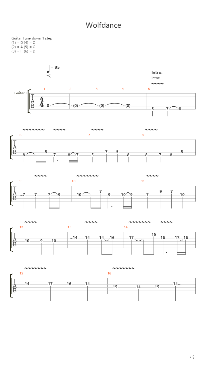 Wolfdance吉他谱