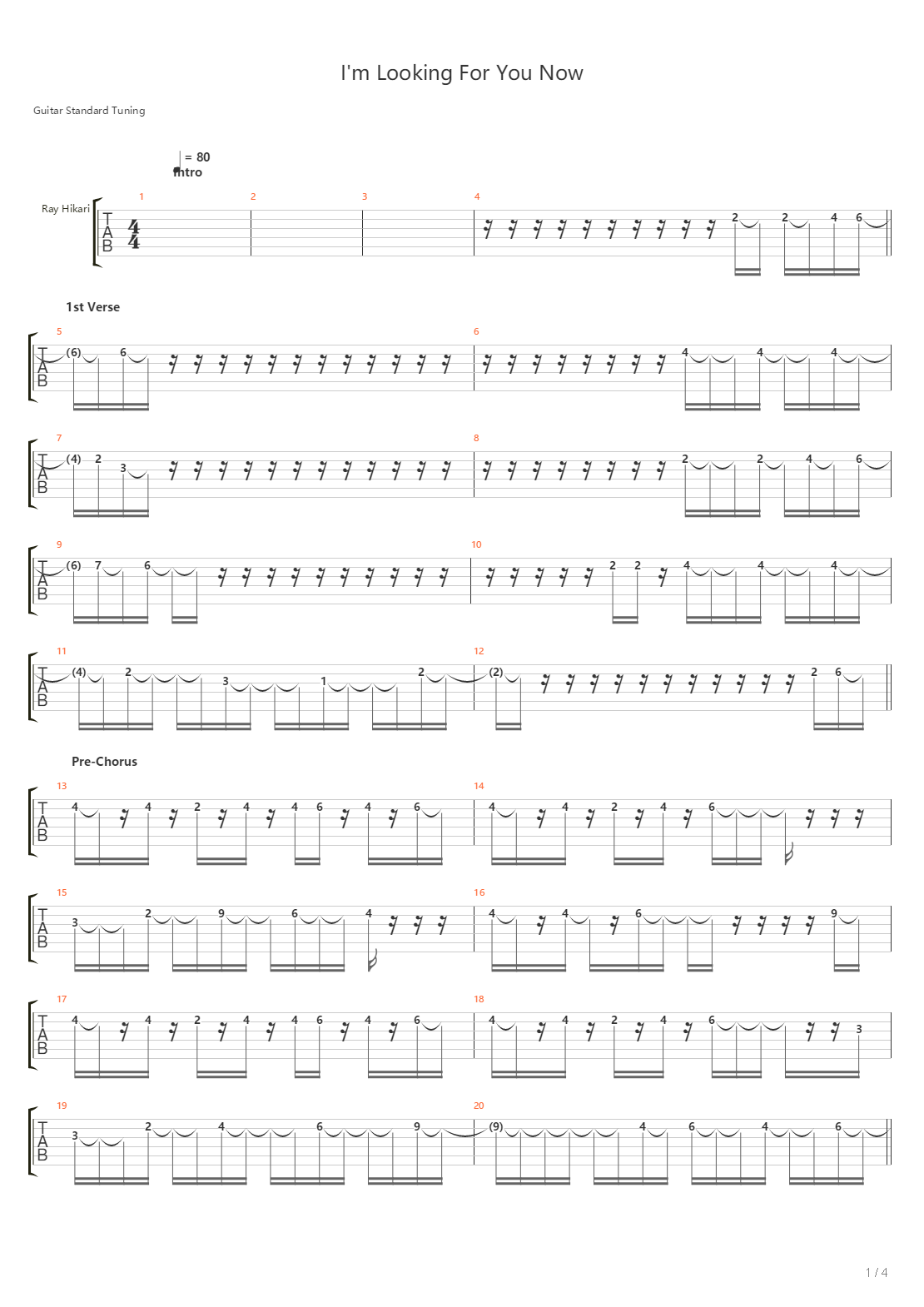 Im Looking For You Now吉他谱