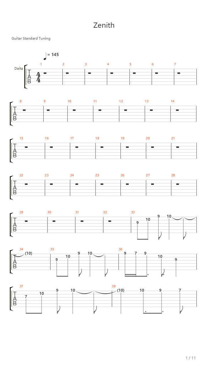 Zenith吉他谱