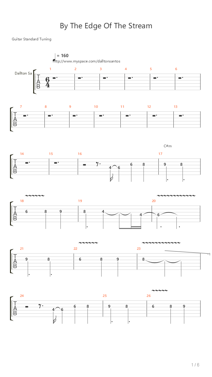 By The Edge Of The Stream吉他谱
