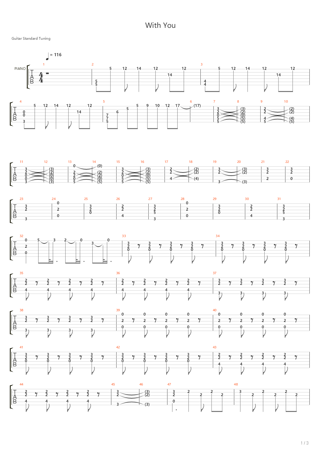 With You吉他谱