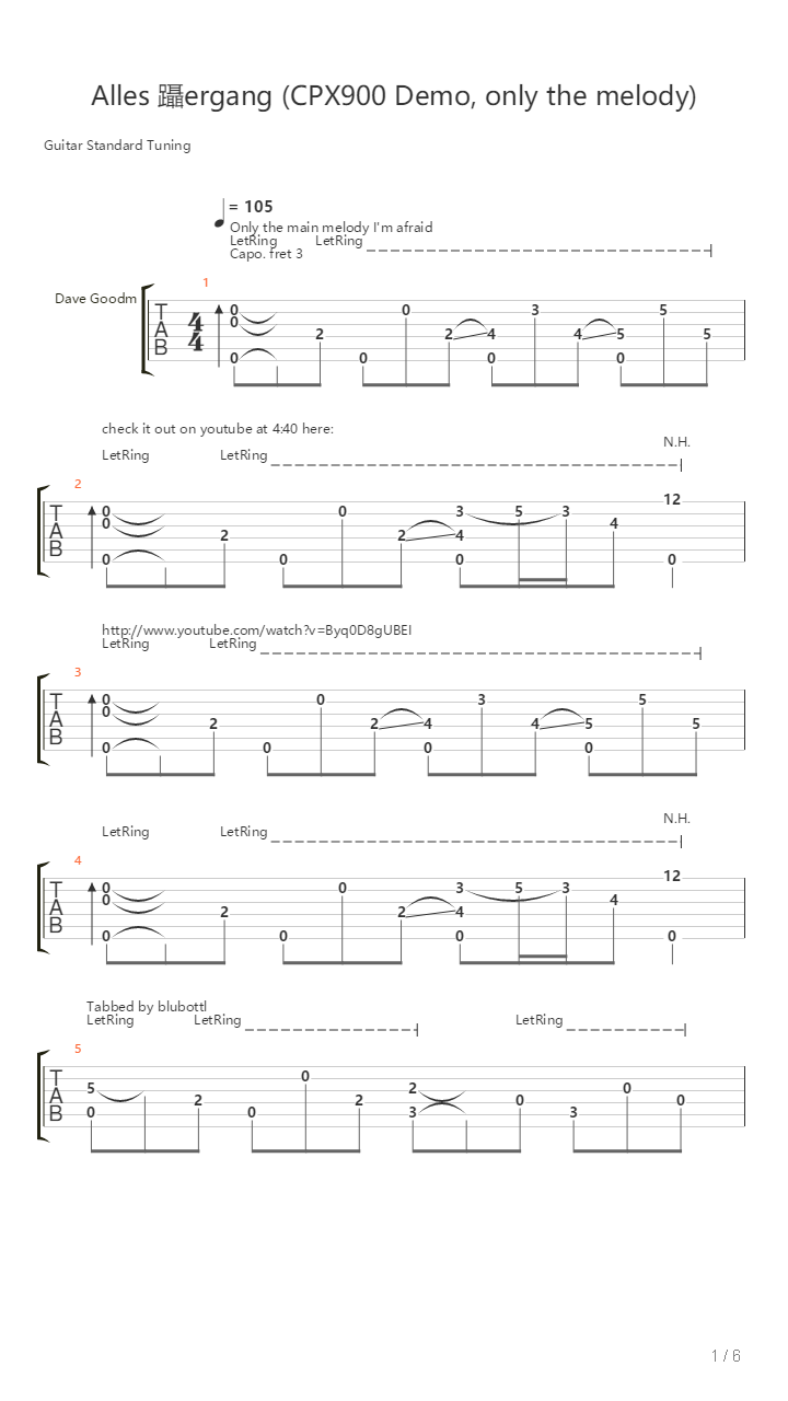 Alles Uebergang吉他谱