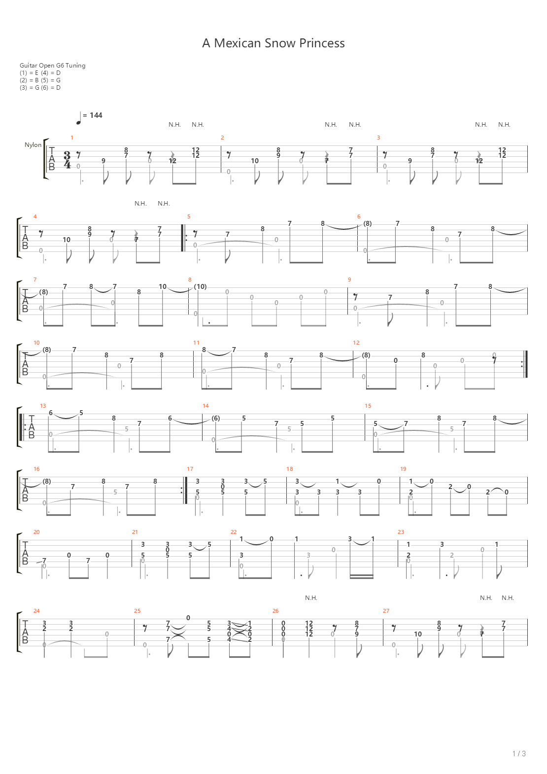 A Mexican Snow Princess吉他谱