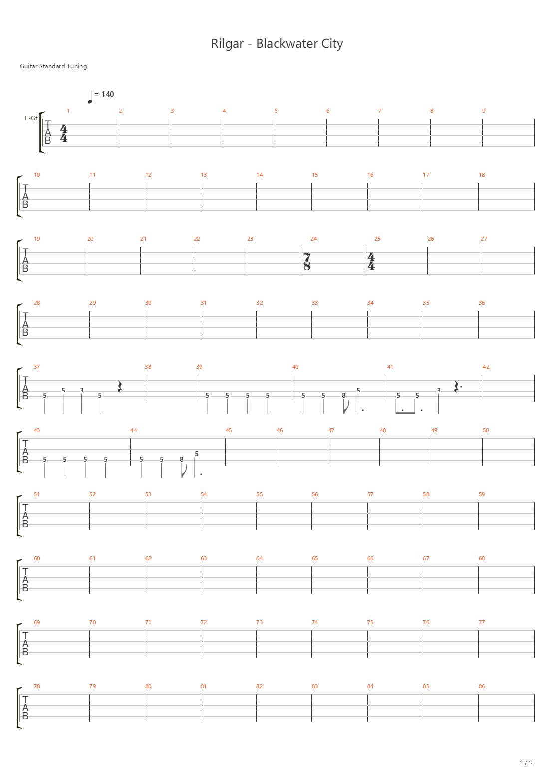 Rilgar - Blackwater City吉他谱