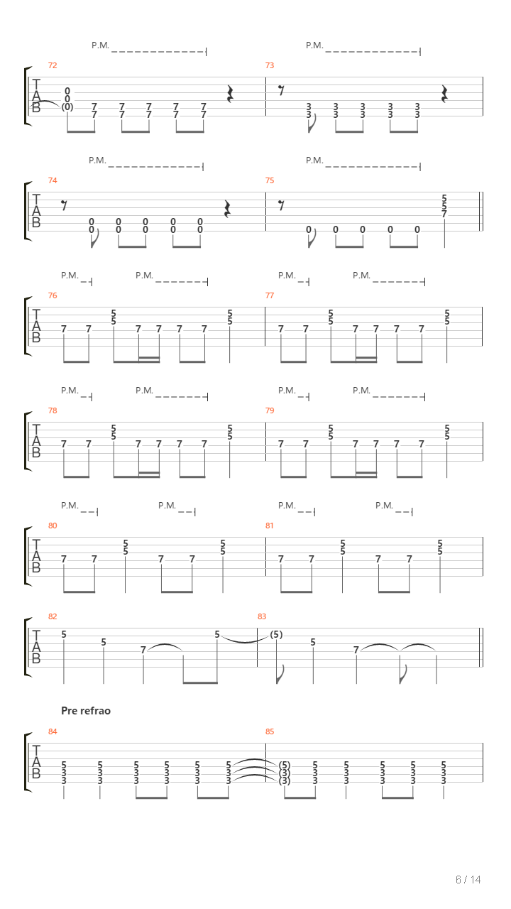 Queda Livre吉他谱