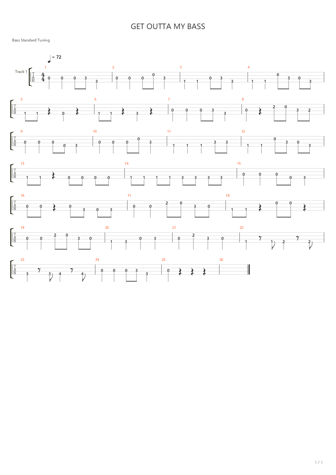 Get Outta My Bass吉他谱