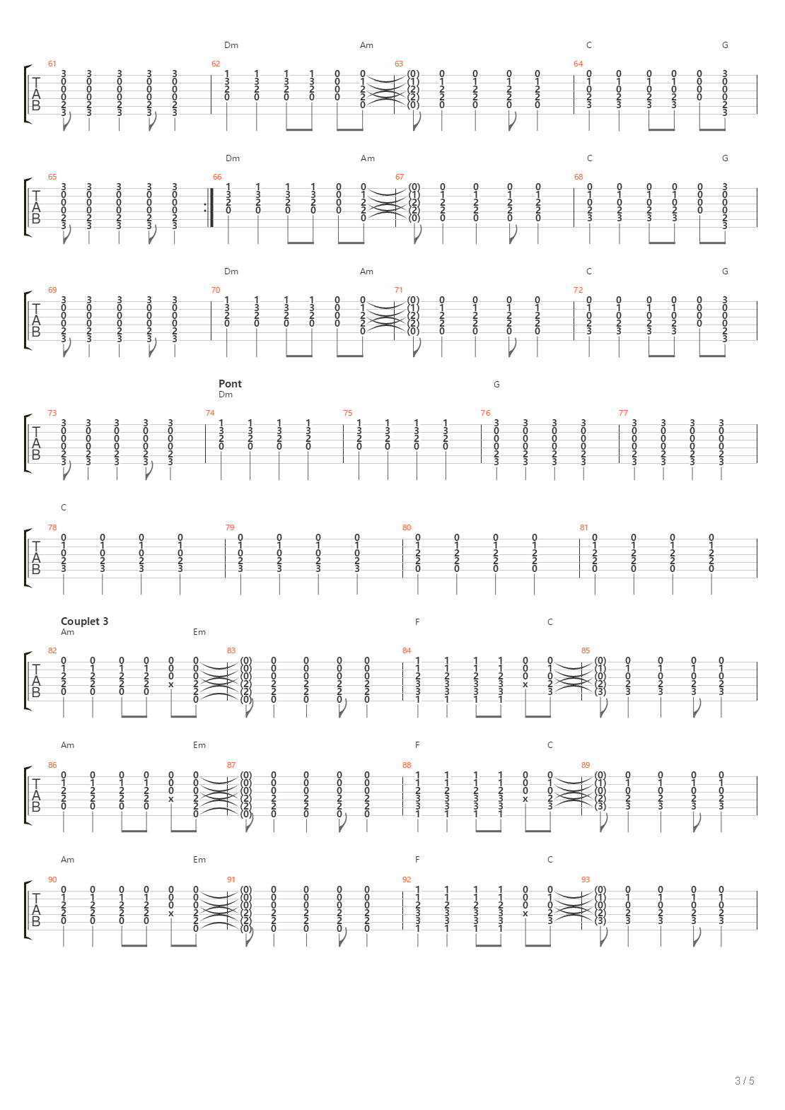 Domino吉他谱