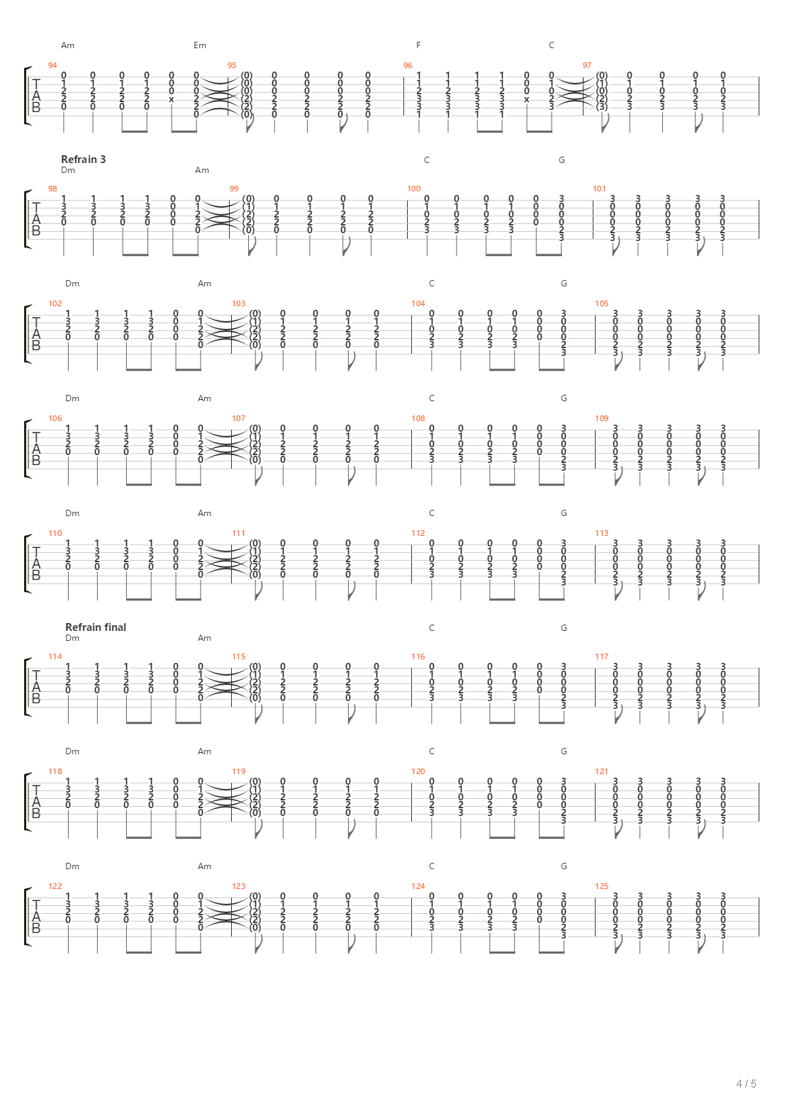 Domino吉他谱