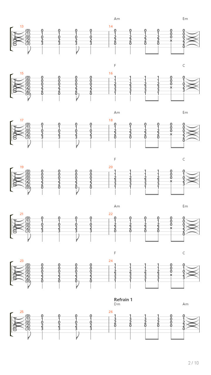 Domino吉他谱