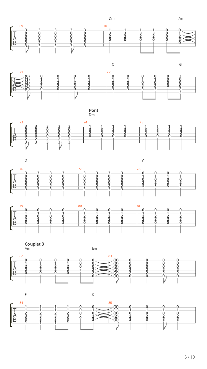 Domino吉他谱