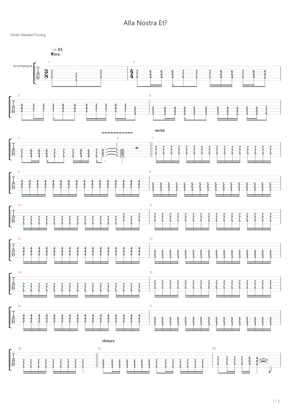 Alla Nostra Et吉他谱