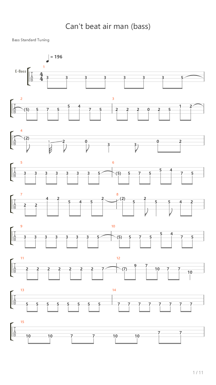 Cant Beat Air Man吉他谱