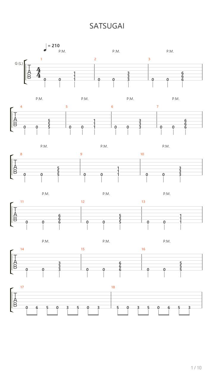 Satsugai吉他谱